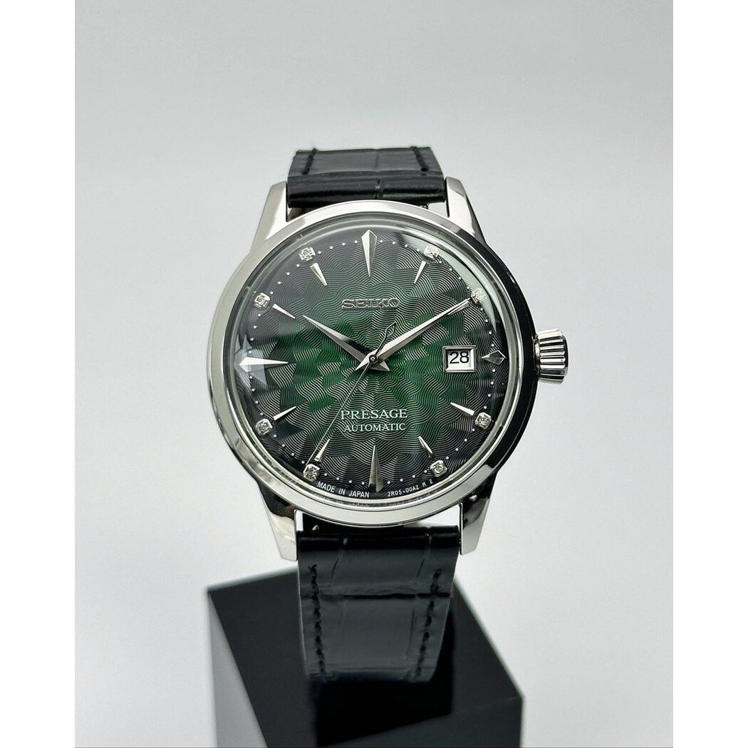 Custom Seiko Mod • Green Sakura Diamond Presage • 40.5mm
